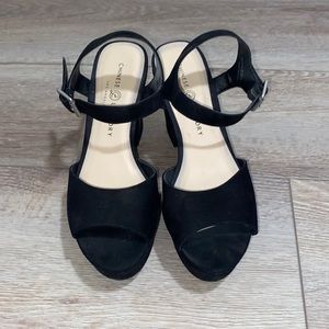 black platform heels